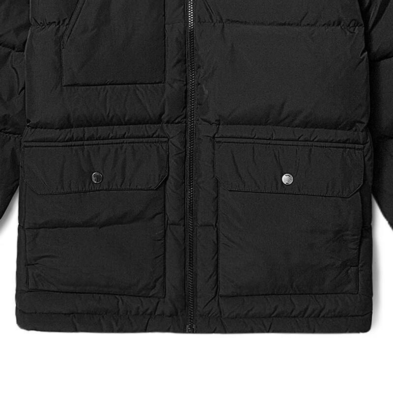Vans Solid Color Stand Collar Mid-Length Loose Zipper Jacket Long Sleeve Unisex Jacket Black VN000H22BLK