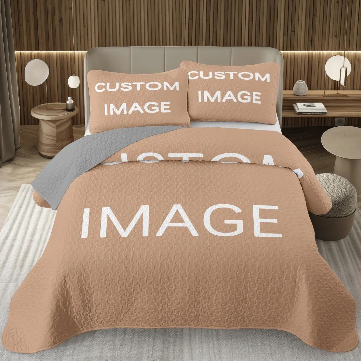 

Comforter Custom Set Quilted Microfiber Quilt Bedding Set Reversible Twin Full Queen King Size Comforter (quilt)-EU Single(135*200cm)3pcs