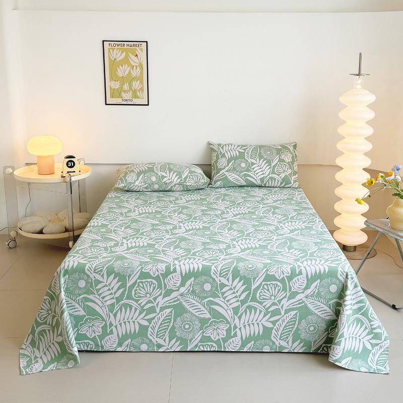 Pure Cotton Thick Bed Sheet Single Piece Bedding Set For Students Dormitory Soft Cool Bed Sheets With Pillowcases 3 Piece Set