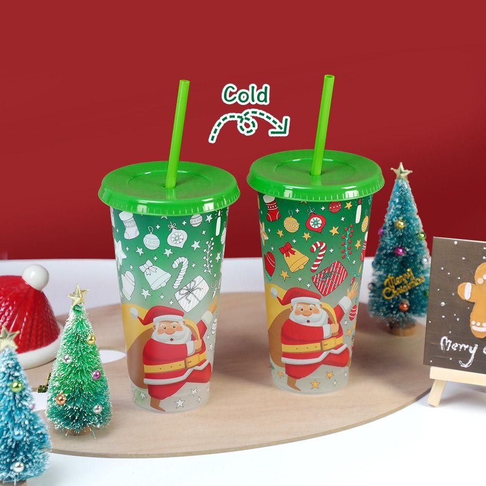 Dining Supplies Cold Drink Cup Plastic Straw Cup Portable Iced Coffee Cup Kitchen
