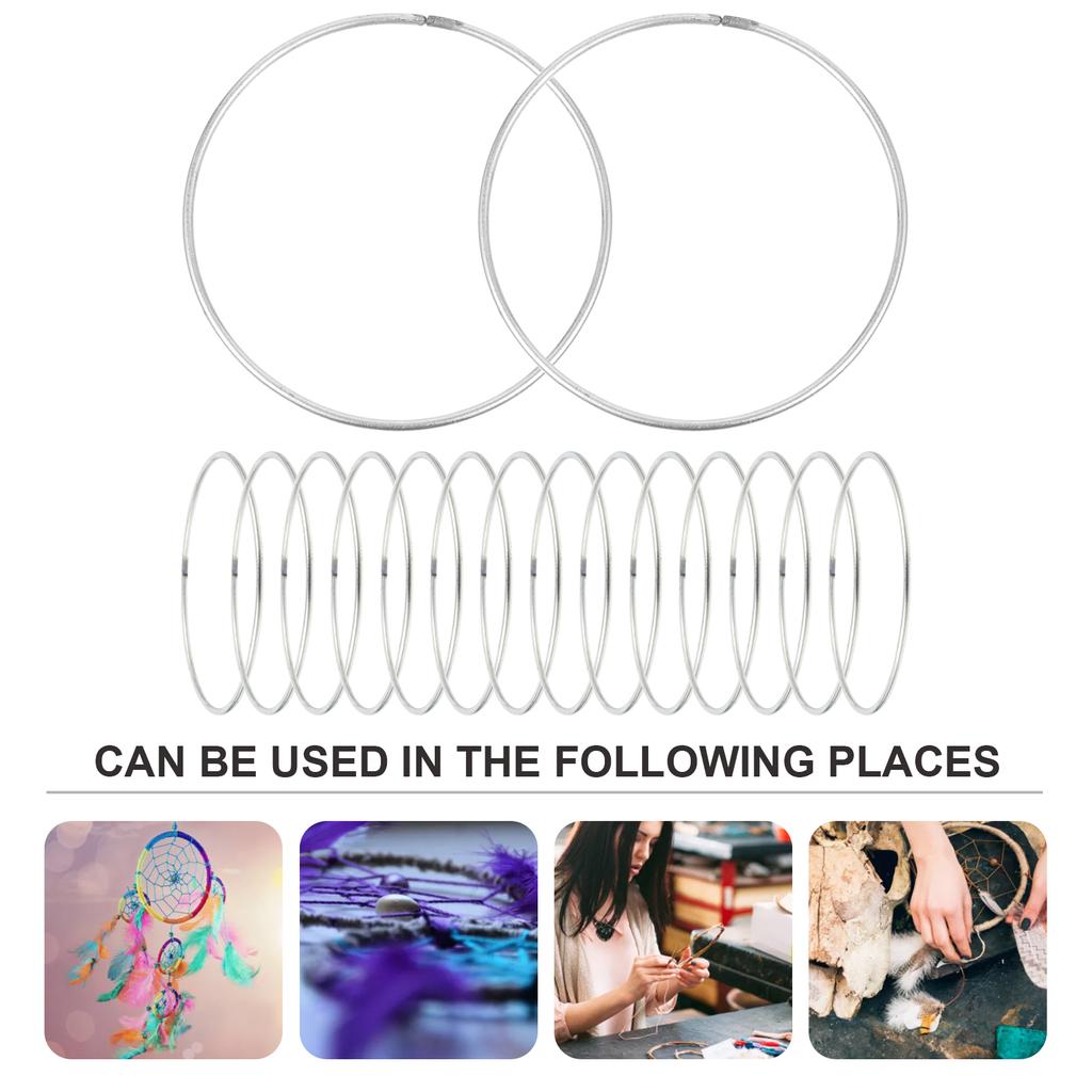 30 Pcs Ring Metall Windspiele Ringe Handwerk Machen Lieferungen Traum Cather Silber