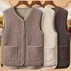 Vestă Sherpa Fleece pentru Femei Jachetă Caldă Fără Mâneci Palton Confortabil cu Fermoar și Buzunare Îmbrăcăminte Exterioară Toamnă Iarnă