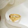Classic Zircon Inlaid Star Moon Women'S Fashionable Polished Heart-Shaped Ring Exquisite Jewelry New Style