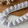 2M Pleated Ribbon Trim Ruffle Trim Collar Cuff Trim Lolita Dress Ribbon Needlework Crafts DIY Double Layer Lace Ribbon