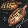 Wood Leaf Shaped Tray Large Size Food Storage Platter Elegant Teas Snacks Sushi Serving Plate for Kitchen Dining