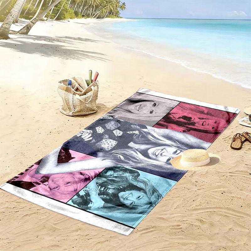 Miley Stewart Print Beach Towel, Large Soft Quick Dry Towel for Beach Camping Swimming