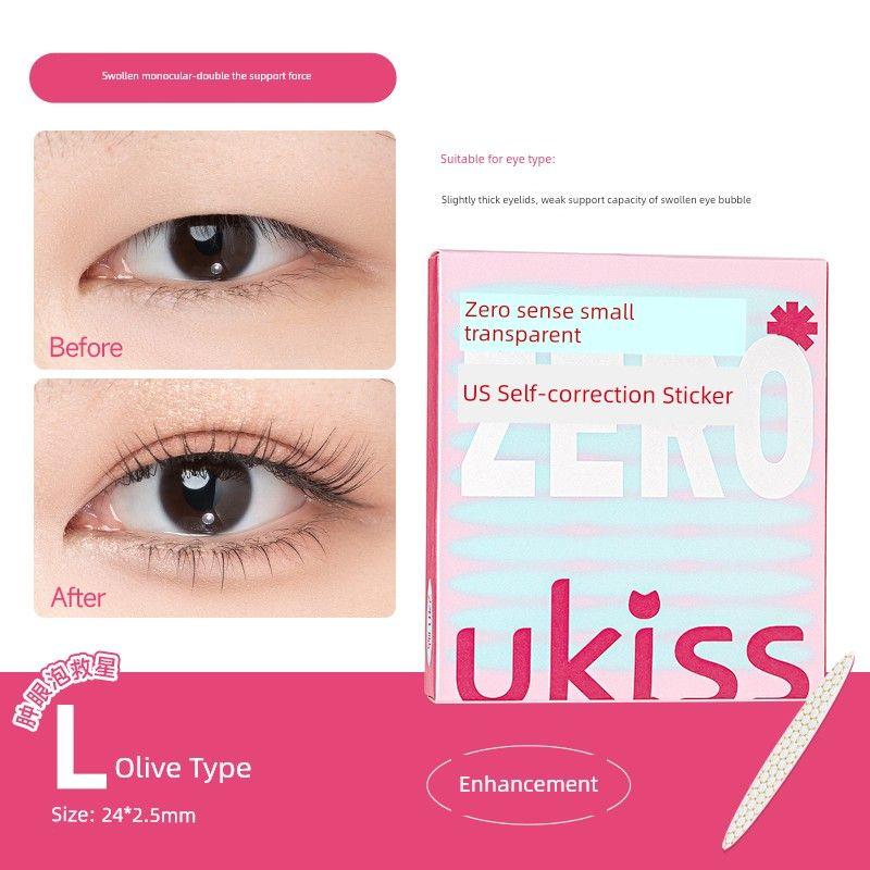 

Ukiss Double Eyelid Stickers Female Invisible Nature Seamless Novice Dedicated Durable Lace Eye Beauty Tape Double Eyelid Stickers L Olive type One-sided