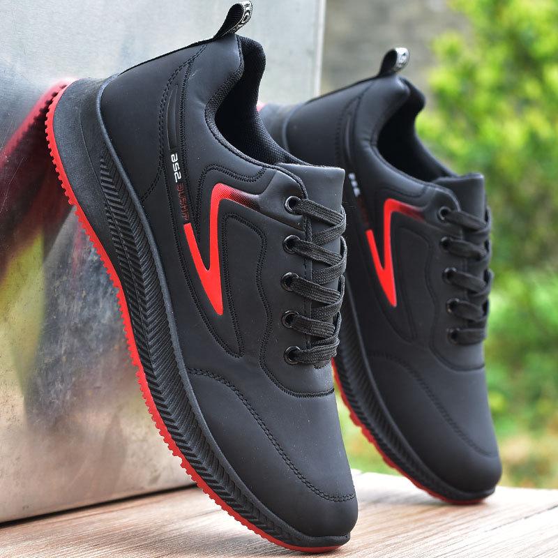 Men's Waterproof Leather Sneakers - Non-slip, Breathable, Casual Korean Style for Autumn/Winter