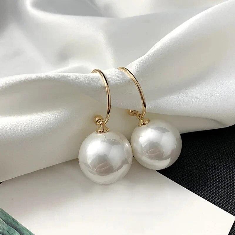 Изысканные серьги-капли со стразами и жемчугом в форме сердца, корейские модные висячие серьги для женщин, винтажные ювелирные изделия, вечерние, свадебные подарки