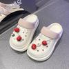 Spring and summer wear deodorant hole shoes EVA women's thick-soled sweet height-increasing slippers breathable slippers