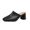 Fashion Comfortable Women's Thick Heel Slippers Sexy Cover Toe Slip-on Women's High Heels Large Size 35-43 Outdoor Leisure Spring/autumn