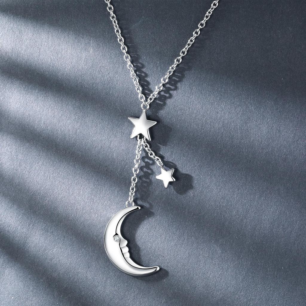 Umcho Wykwintny naszyjnik ze stali nierdzewnej w kształcie księżyca