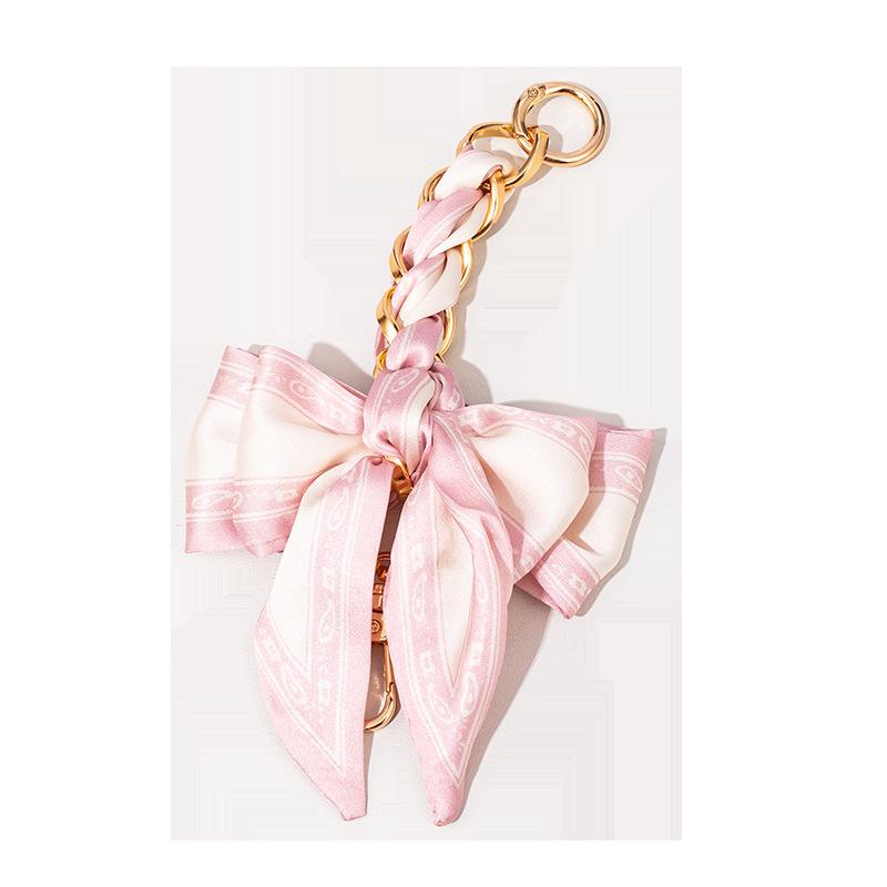 Silk Scarf Hand Woven Bag Extension Chain Ins Armpit Shoulder Metal Strap Women's Retro DIY Short