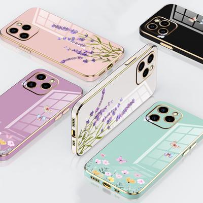 N86 Little Fresh Flower Butterfly Plating Edge Soft TPU Phone Cases for Samsung A54 A13 A14 S24 Plus S23 Ultra S20 S21 FE A55 A05 A52 Shockproof Cover