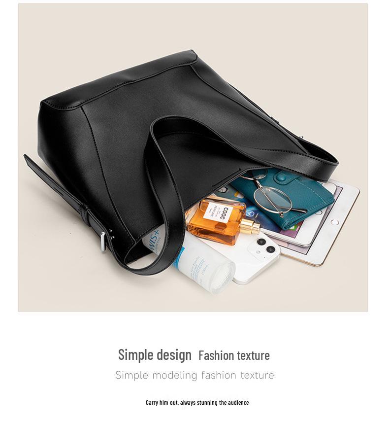 High-End Women's Large Capacity PU Shoulder Tote Bag - Simple and Versatile for Autumn and Winter