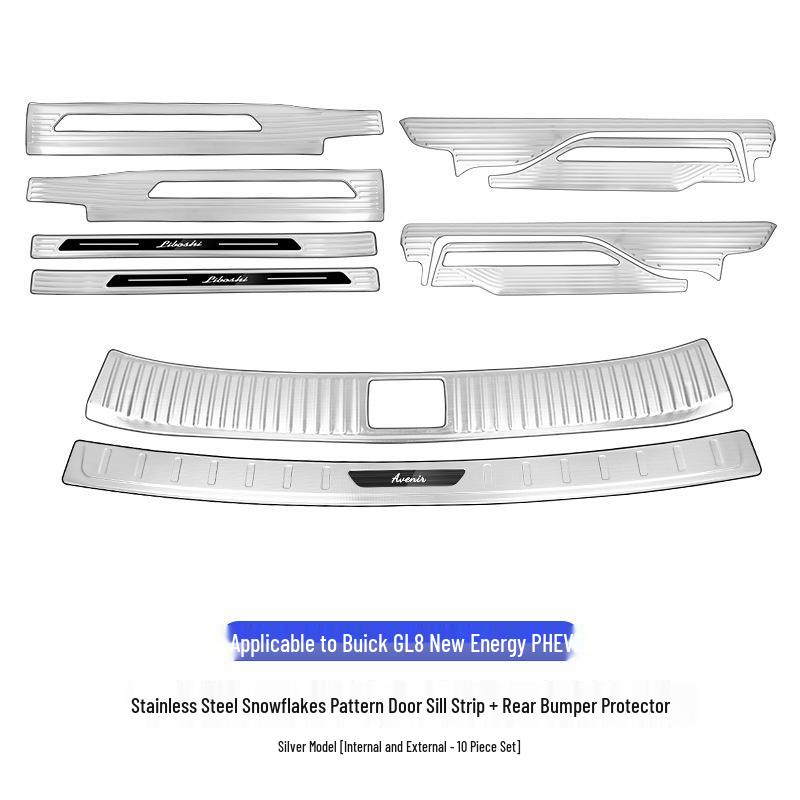 24 Buick GL8 PHEV Stainless Steel Door Sill Scuff Plates Interior Upgrade