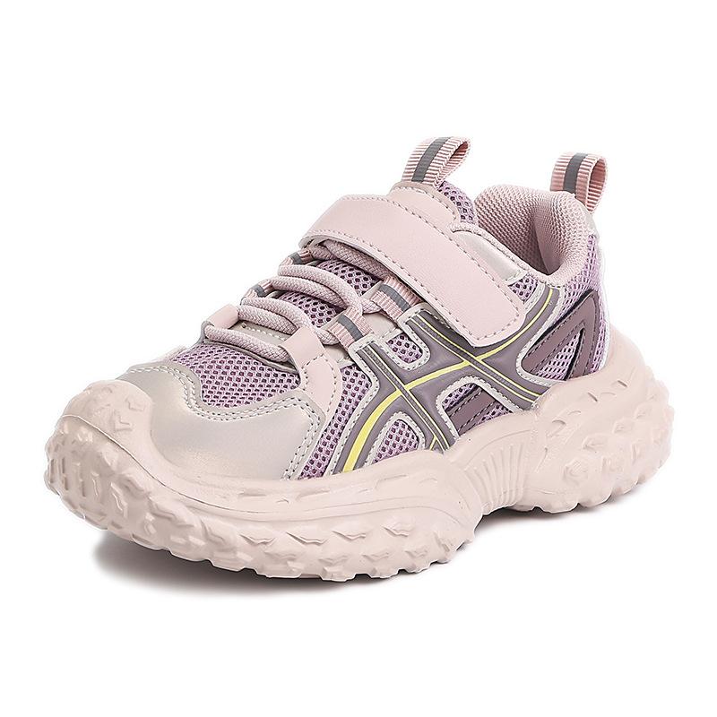 Children's sports shoes with breathable mesh, new spring and autumn models, fashionable casual dad shoes for boys and girls, suitable for older