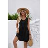 Women's Casual V Neck Sleeveless A-Line Tank Dress with Ruched Waist for Summer Beach