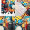 2D Flat Printing 2pcs Curtains Electric Guitars Drum Set Digital Printed Polyester Drapes Festive Holiday for New Year