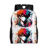Y2K Animegraph Graffiti Schoolbag Men Fashionable Mochila Large Capacity Laptop Bag Back To School Season
