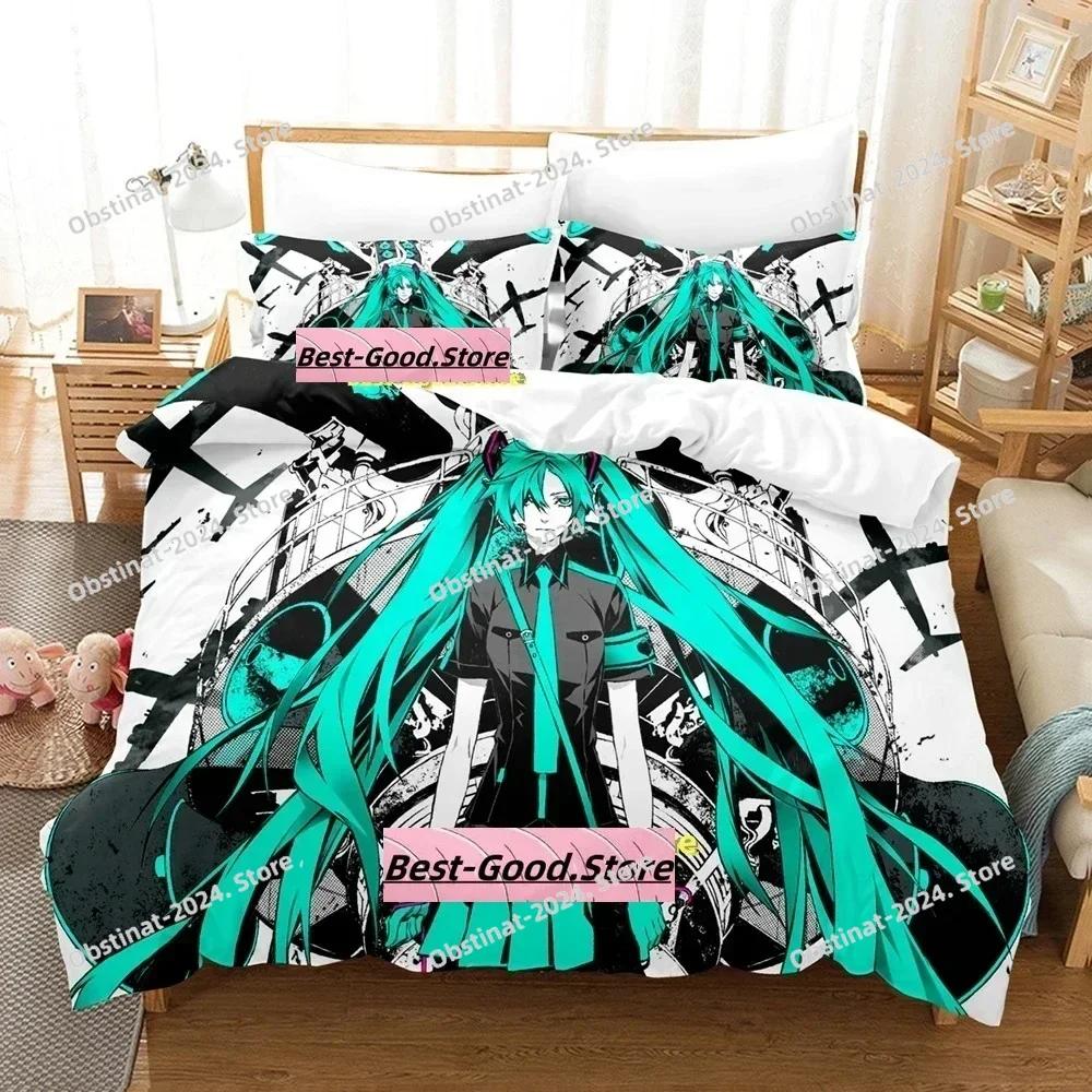 Anime Vocaloid Bedding Set Printed Bed Set With Pillowcase Bed Duvet Cover Soft Single Double Queen Super King Size Bedroom
