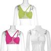 American Style Spaghetti Strap Crop Top With Hollow Out Design For Summer