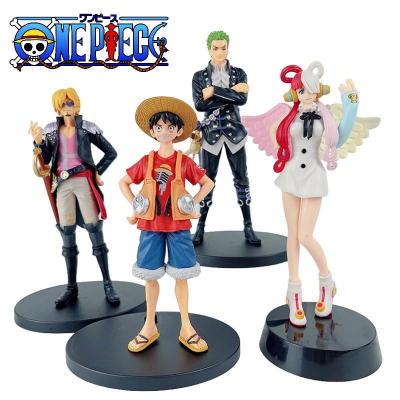 Limited Edition Red One Piece Movie Figures Monkey D. Luffy Roronoa Zoro Sanji And Usopp 18cm Pvc Toys