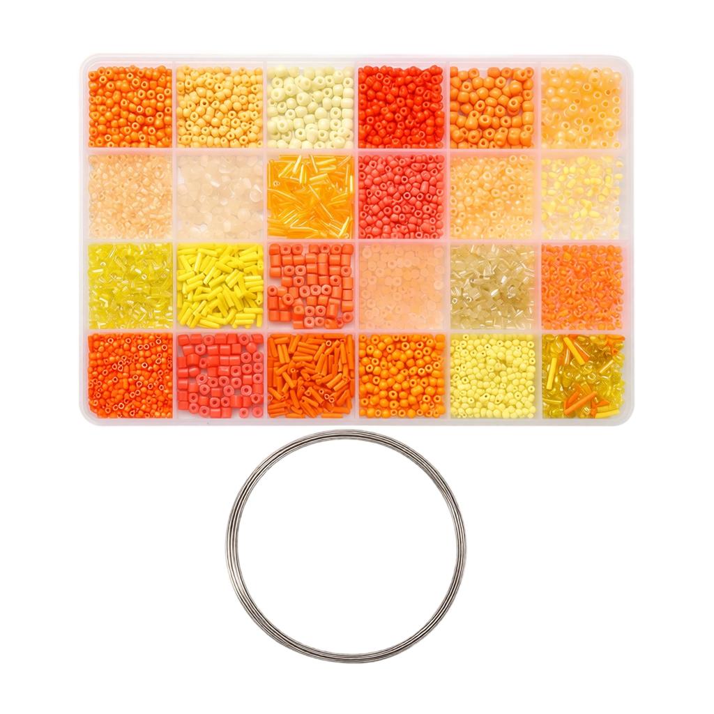 Bead Storage Box with Loose Beads for DIY Bracelet Making and Jewelry Supplies