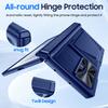 Wallet Phone Case with Hidden RFID Card Slot and Hinge Protection, Hard Shell for Galaxy Z Fold 8 Ultra-Blue