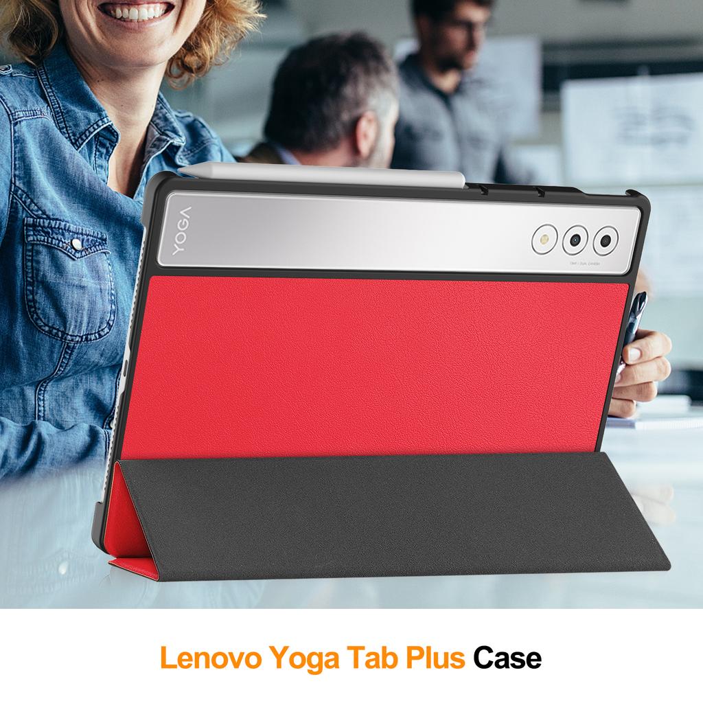 Husă din piele anti-cădere pentru Lenovo Yoga Tab Plus, cu suport, pentru tabletă