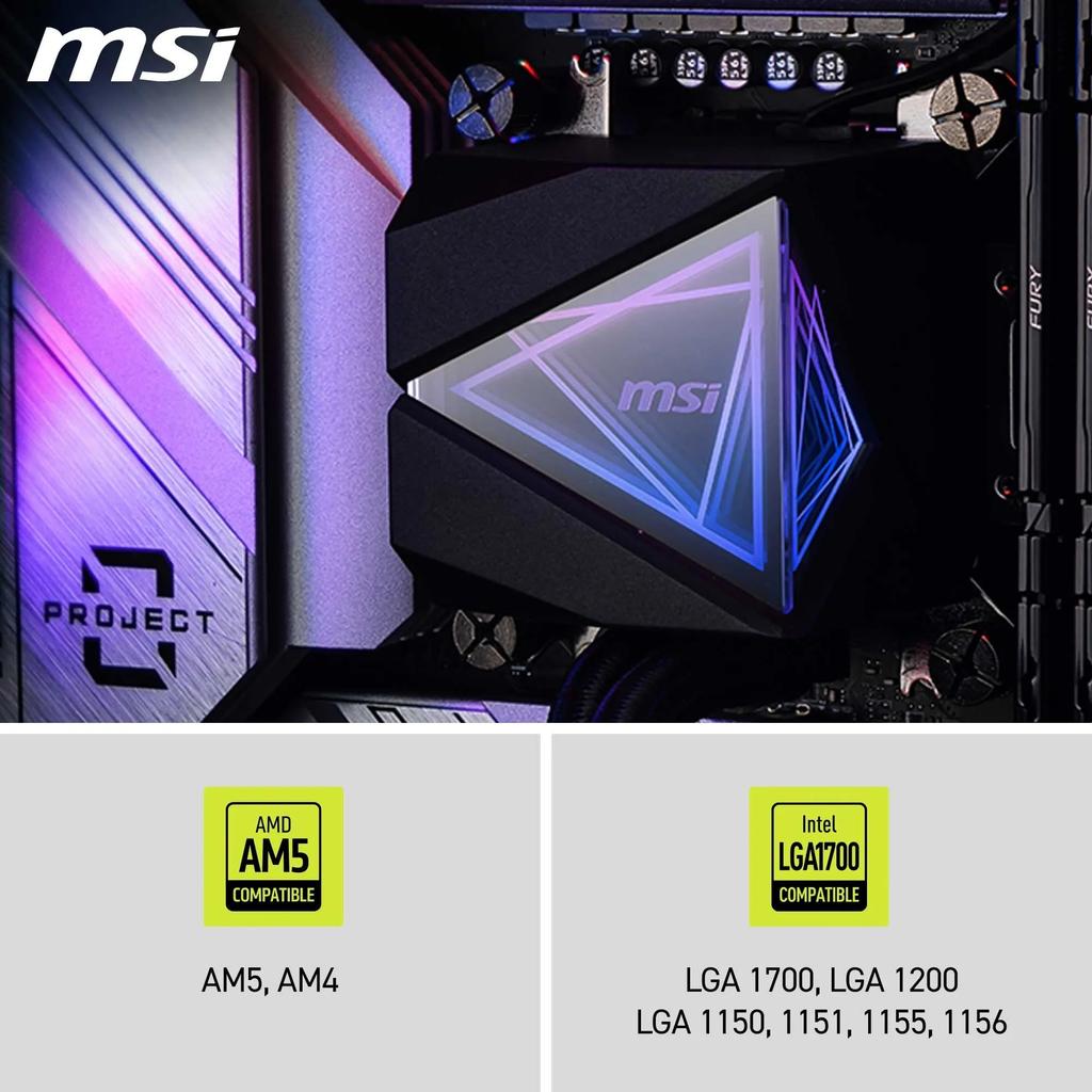 MSI MAG CORELIQUID I360 360mm Simple Water Cooling CPU Cooler Black FN2489