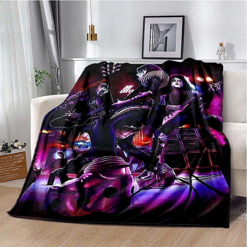 Rockband Kiss Band Decke Mode Flanell Flauschige Fleece Überwurfdecke Kinder und Erwachsene Geschenk Sofa Reise Camping