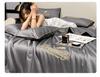 Embroidered Ice Silk Summer Quilt Set: Cool, Luxurious 3-Piece or 4-Piece with Pillowcase for Dorms.