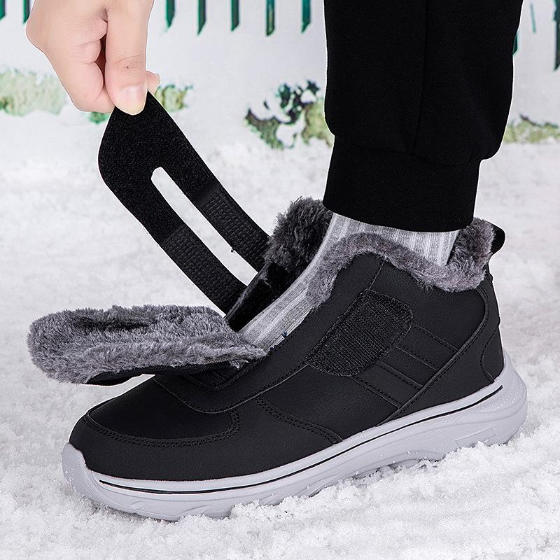 Winter Velvet Soft-soled Men's Walking Shoes High-top Waterproof Snow Boots Warm Cotton Shoes Men's Elderly Shoes Dad Shoes