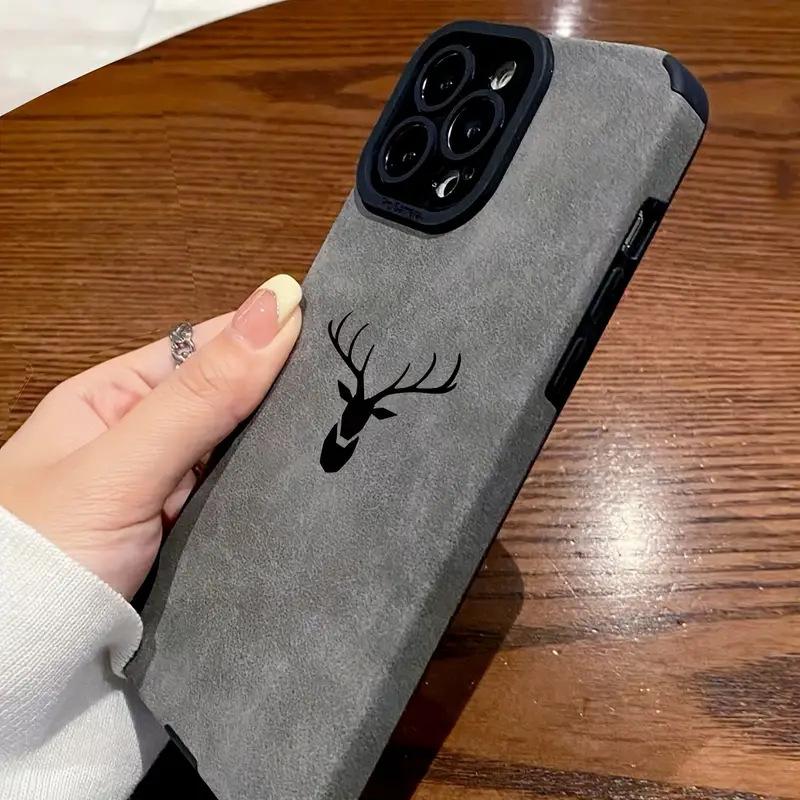 Etui Elk Head Suede z pełnym obramowaniem dla iPhone 12/13 Pro Max & 14/XR/XS Max