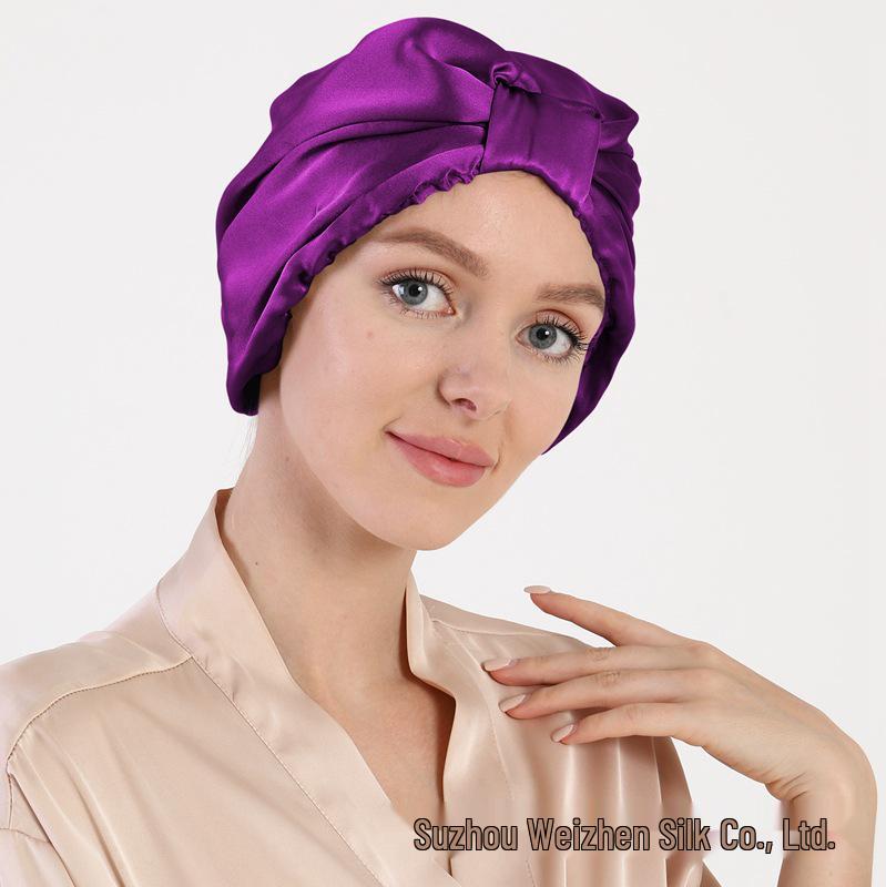 Schlafmütze aus Maulbeerseide - 100% Seide Haar- und Kopftuch für Zuhause & Wochenbettpflege