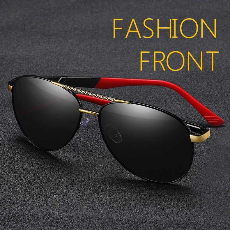 Men'S And Women'S Retro Sunglasses Uv Protection Large Frame Double Beam Spring Legs Polarized Sunglasses Driving Glasses