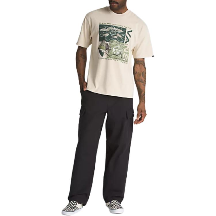 Vans Solid Color Loose Straight Leg Cargo Pants Unisex Pants Black VN0005Z1BLK