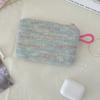 Bolsa pequeña de maquillaje con lazo estampado en rosa y negro para mujer, práctica minicaja para lápiz labial, neceser, bolsa para guardar toallas sanitarias.