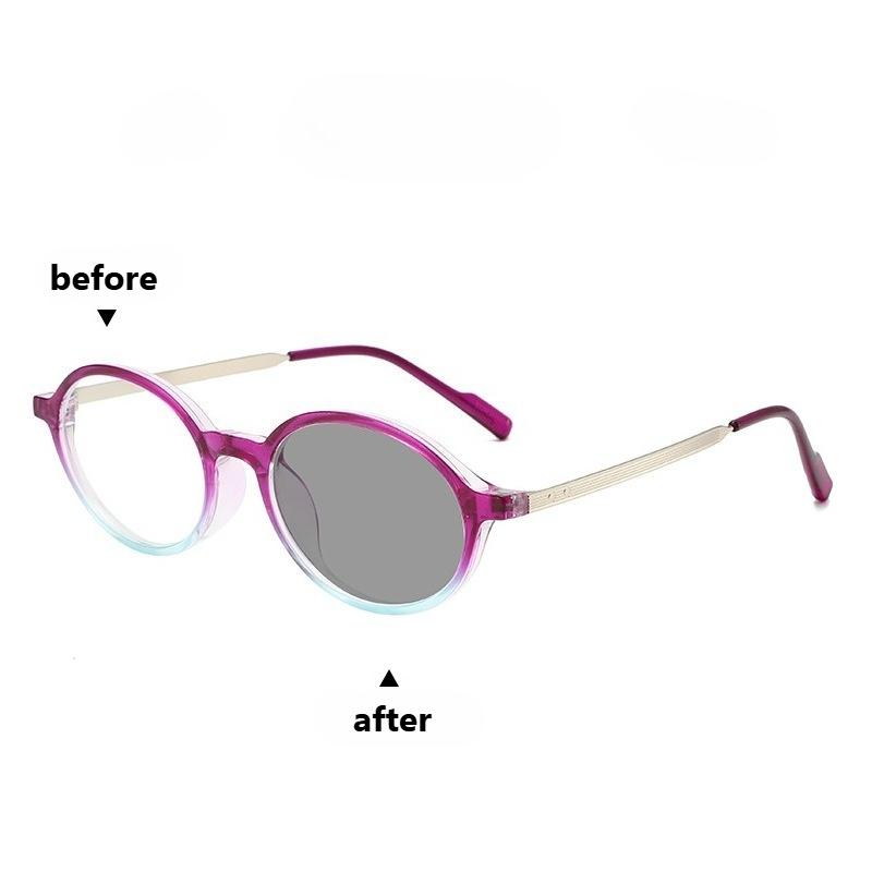 New Trendy Photochromic Myopia Glasses for Women Men Anti Blue Light Outdoor Color Changing Near Sight Eyeglasses Minus Diopter