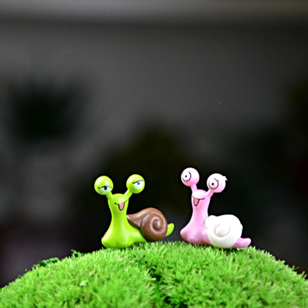 2-8 PCS Miniature Resin Snail Figurine – Cute Garden Ornament for Fairy Dollhouse, Bonsai Plant Decor & Terrarium