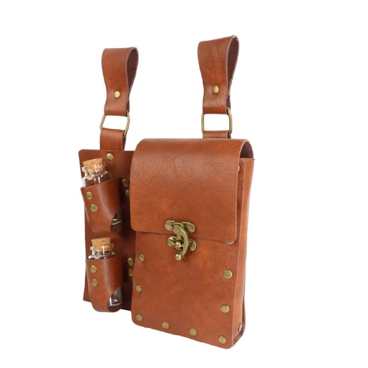 Mittelalterliche Leder Seitentasche Mittelalterliche Gürteltaschen Mit 2 Flaschenhaltern Halloween Mittelalter Cosplay Kostüm Zubehör