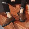 Fashion Handmade Male Slip on Flats New Breathable Loafers Genuine Leather Walking Shoes Fashion Comfortable Men's Casual Dress Shoes