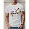 European Size KEEP IT REAL Print T Shirt, Tees For Men, Casual Short Sleeve T-shirt For Summer