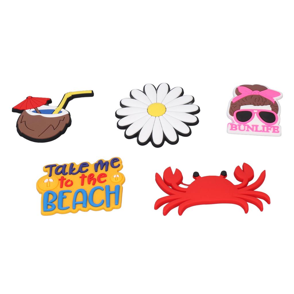 5PCS Beach Bag Charm Insert for Summer Silicone Handbag Beach Bag Decorative Accessories for Party