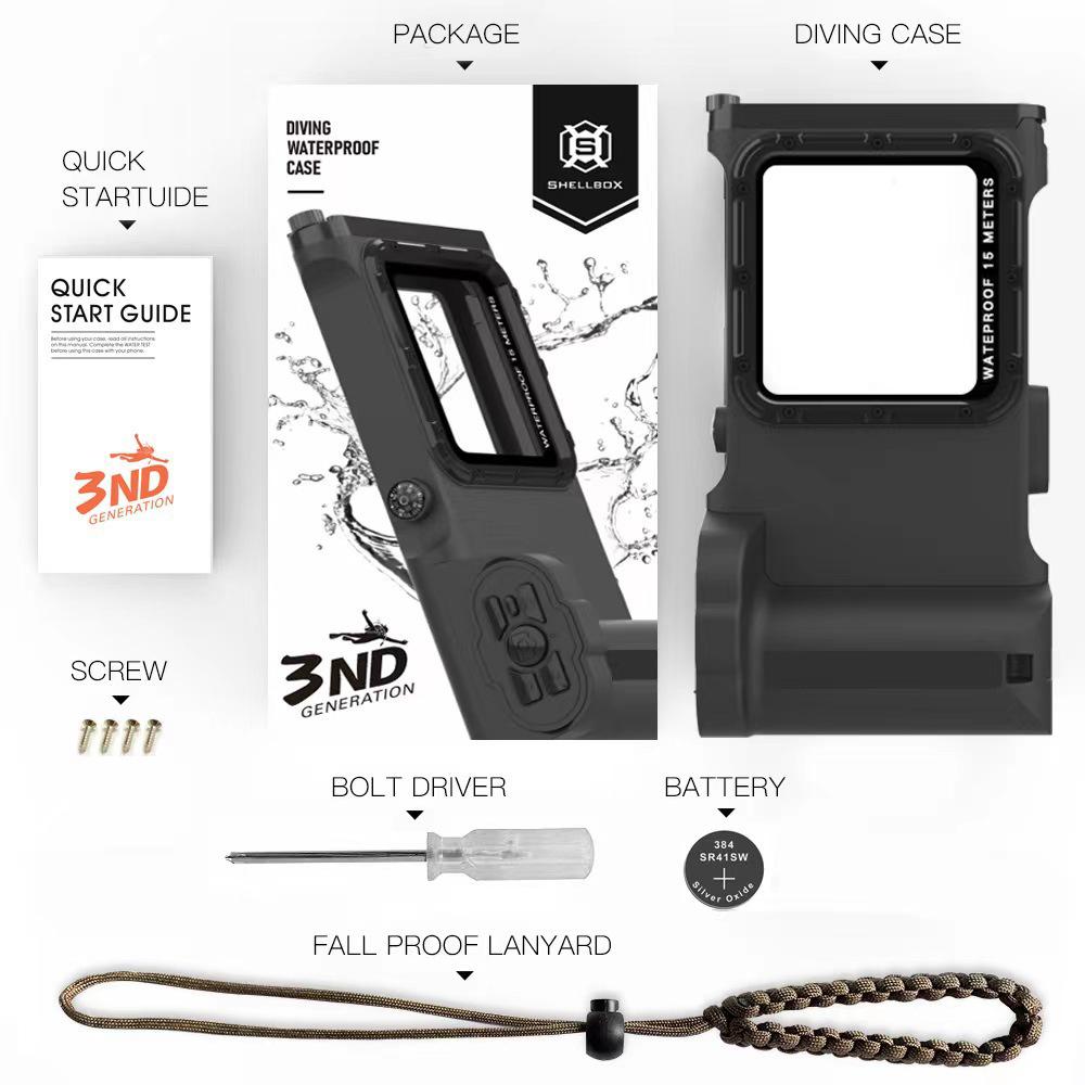 Red Pepper Black Technology Waterproof Dive Case (15m) for Samsung, Apple 14/13, Huawei, Xiaomi