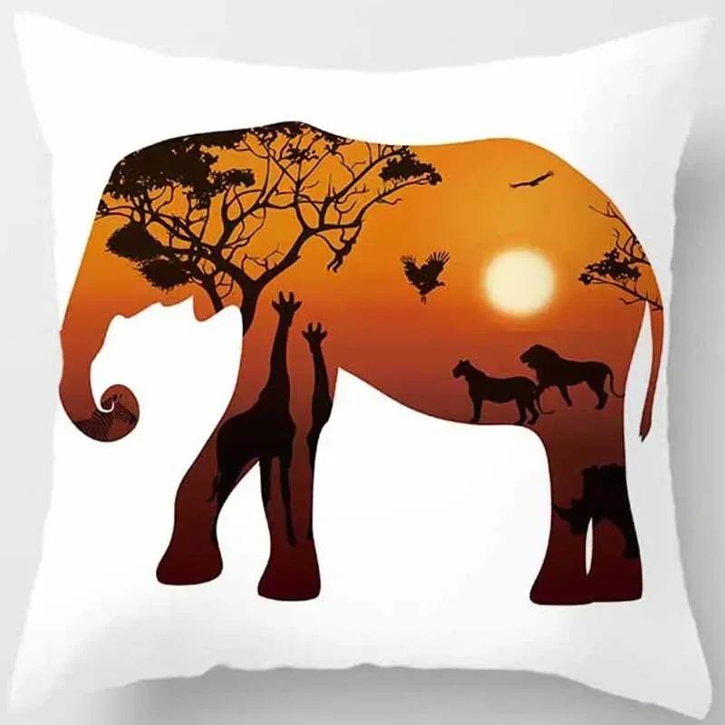 Animal Outline Pattern Decorative Pillow Cover Car Sofa Square Cushion Pillow Cover
