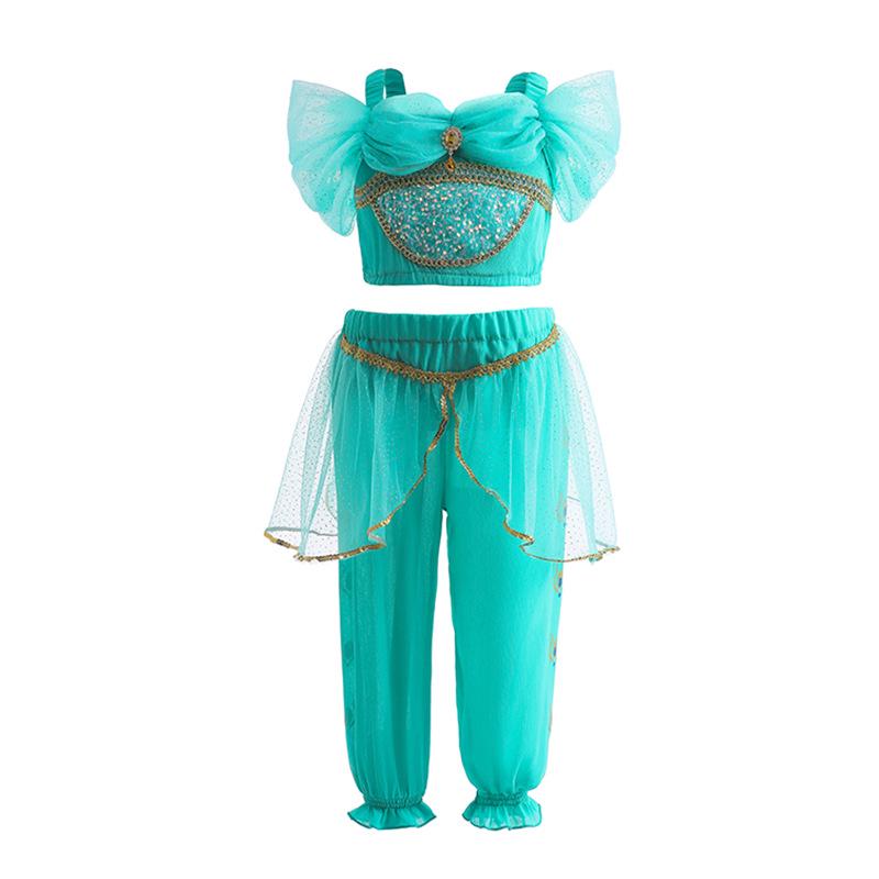 

Latin Magic Lamp Halloween Princess Jasmine Costume for Girls - Perfect for Dance and Kindergarten Performances 110cm