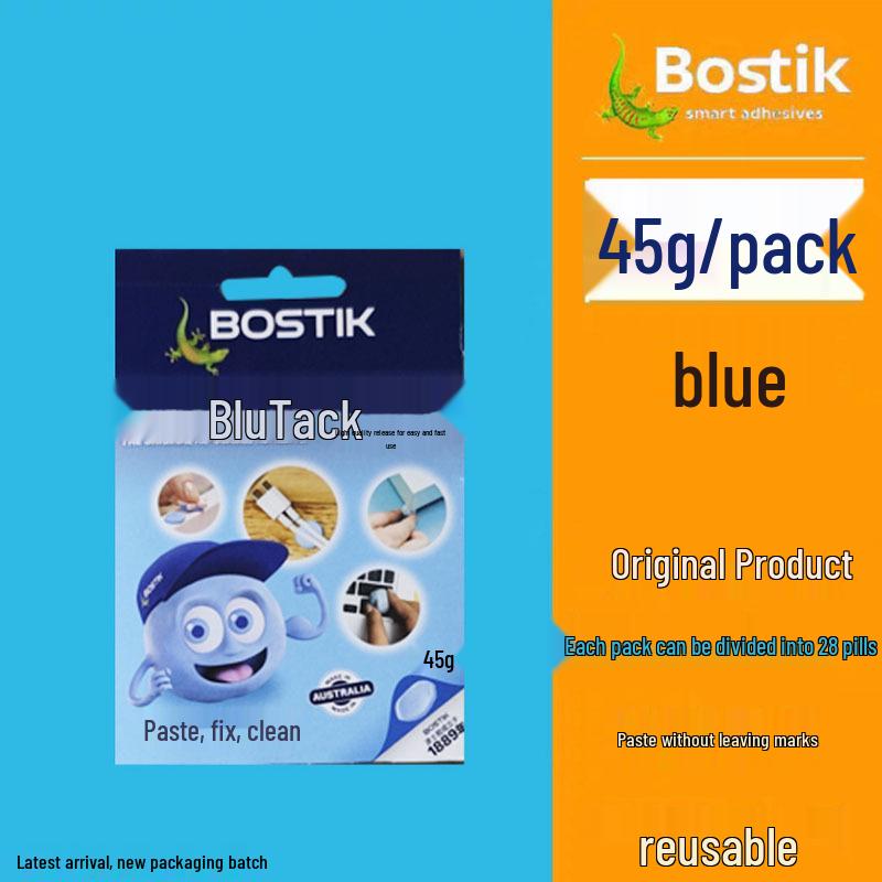 Bostik Blue Tack Nail-Free Adhesive Putty for Photos, Double-Sided, 45g