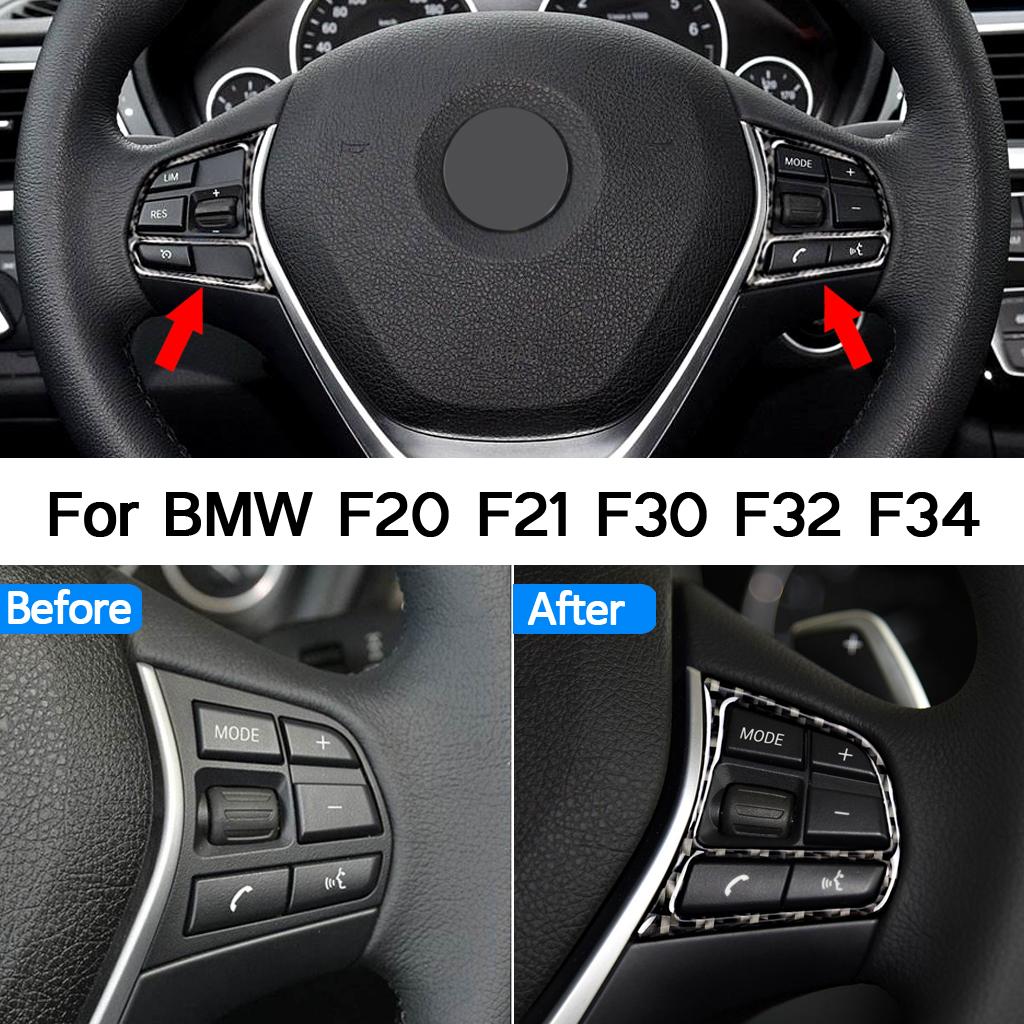 

Для BMW 1 2 3 4 серии F20 F21 F30 F32 F34 карбоновая отделка салона автомобиля, кнопки на руле, наклейки на крышку рамки